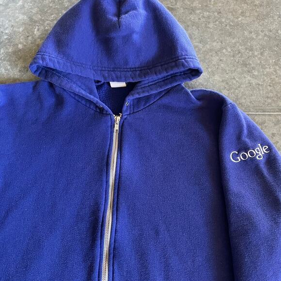 Vintage GOOGLE Embroidered Hoodie Sweatshirt Medium USA Y2K American Apparel - Picture 1 of 12